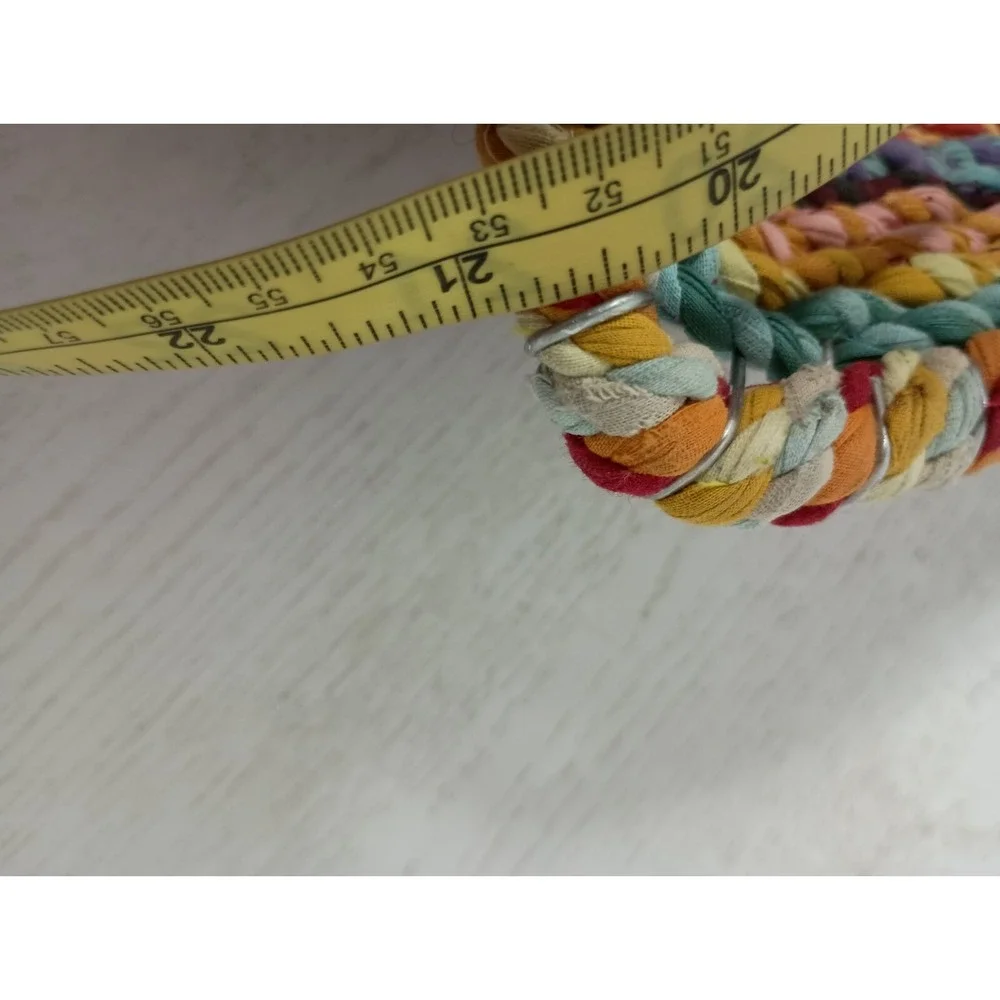 Vintage 1986 Large Fish Shaped Fruit Basket Colorful Hand Crafted Woven BOHO